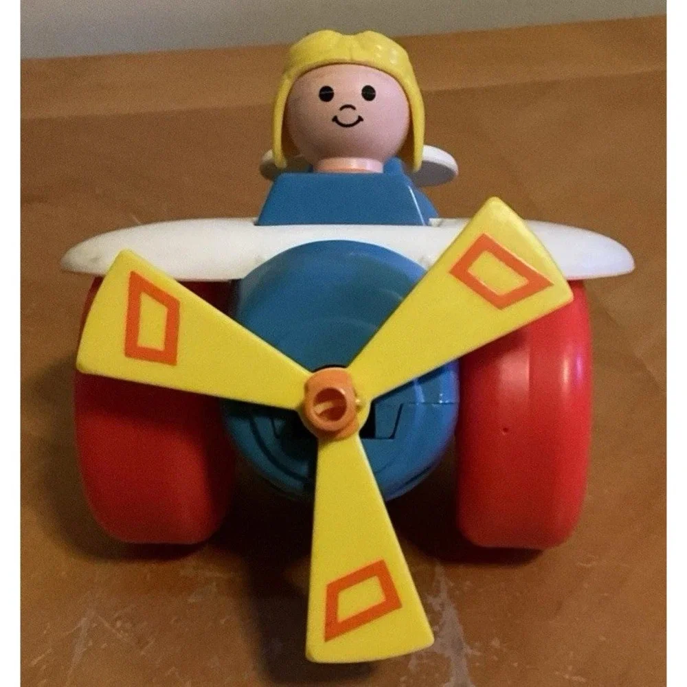 Vintage FISHER PRICE 1981‎ Airplane And 1970s Jiffy Dump Truck  Pull Toys,